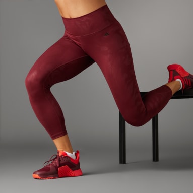 adidas Legging 7/8 Optime Power Bordeaux Femmes Fitness Et Training