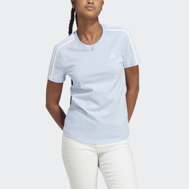 Women Sportswear Blue Essentials Slim 3-Stripes Tee