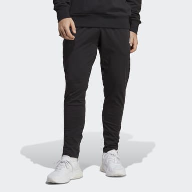 Pants Essentials Tejido Jersey Pierna Cónica Dobladillo Abierto Negro Hombre Sportswear