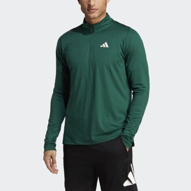 Sports Club 1/4-Zip Long Sleeve Tee Zielony