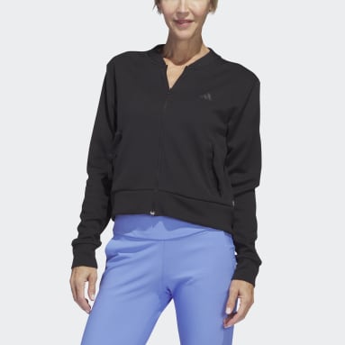Veste bomber de golf en maille noir Femmes Golf