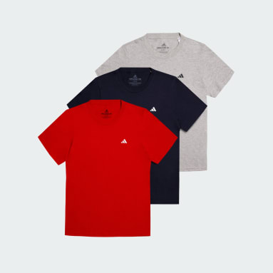 3-Pack playeras algodón rojo, gris y azul marino