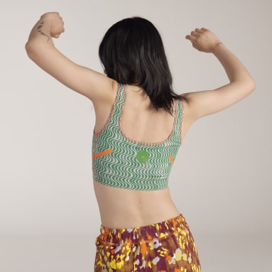 ผู้หญิง adidas by Stella McCartney สีเขียว เสื้อครอปเทรนนิงพิมพ์ลาย adidas by Stella McCartney TruePurpose