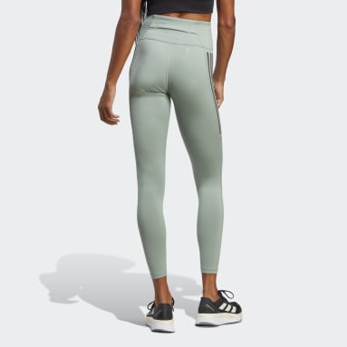 ผู้หญิง วิ่ง สีเขียว กางเกงรัดรูปเจ็ดส่วน DailyRun 3-Stripes