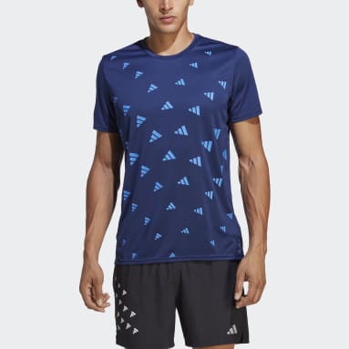 Remera Brand Love Estampada Azul Hombre Running