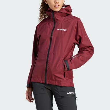 Women terrex Burgundy 테렉스 엑스페리어 고어텍스 팩라이트 레인 재킷