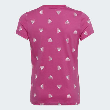 Camiseta de Algodón Estampada Brand Love Rosa Niña Sportswear