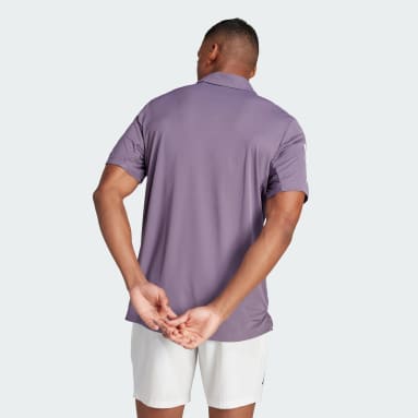 Playera Polo de Tenis Club 3 Franjas Violeta Hombre Tennis