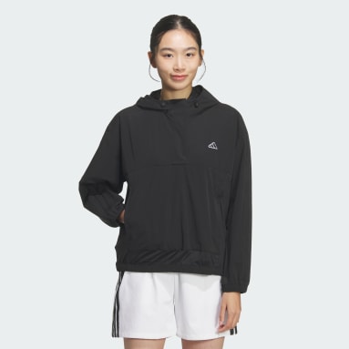 スリーストライプス 長袖フードアノラックジャケット