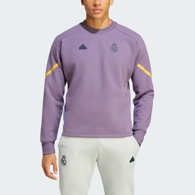 Men Football Purple Real Madrid Designed for Gameday Crew Sweatshirt