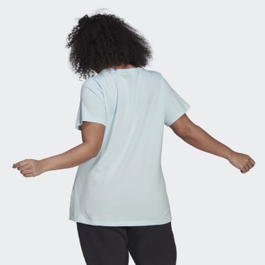 Women Sportswear Blue Essentials Logo T-Shirt (Plus Size)