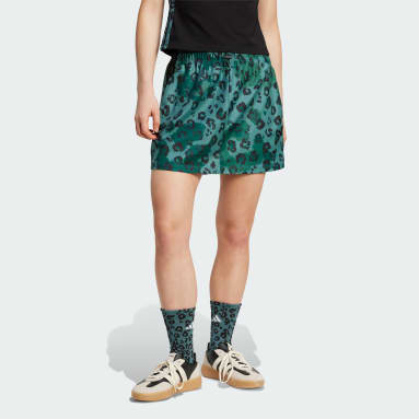 Animal Print 3-Stripes Woven Skirt