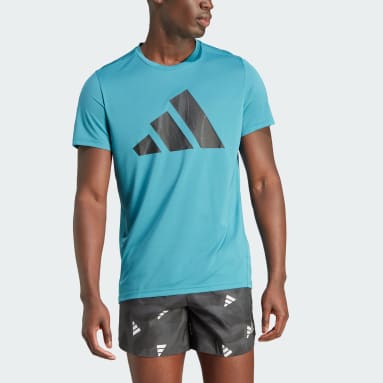 Men Running Turquoise Brand Love Tee