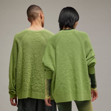 Lifestyle Green Y-3 니트 크루 스웨터