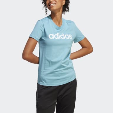 Camiseta LOUNGEWEAR Essentials Slim Logo Azul Mujer Sportswear
