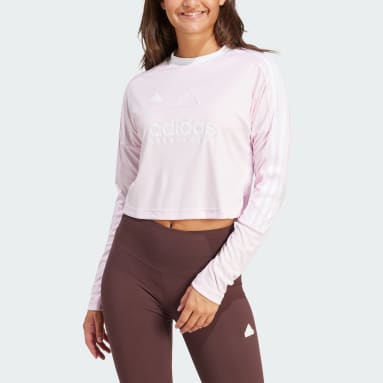 Women sportswear Pink Tiro 3-Stripes Long Sleeve Tee
