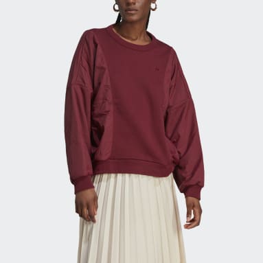 Sudadera Premium Essentials Nylon Hybrid Burgundy Mujer Originals