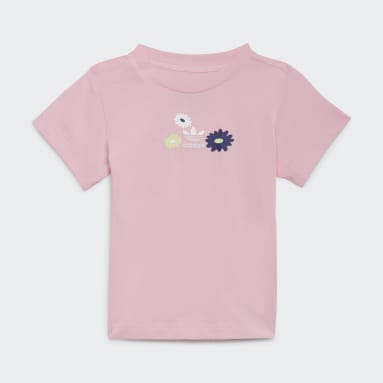 Conjunto Shorts y Camiseta Estampado de Flores Rosa Niña Originals