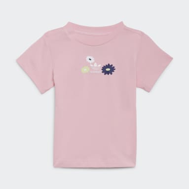 Mädchen Originals Flower Print Shorts and T-Shirt Set Rosa