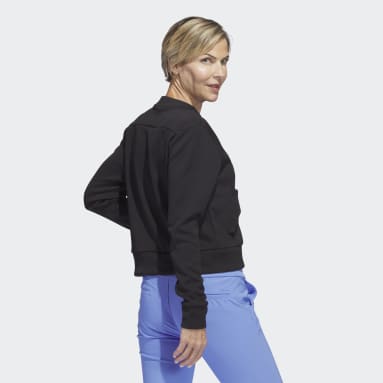 Women Golf Black 니트 골프 봄버 재킷