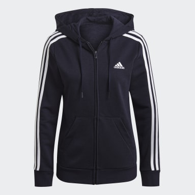 Mikina s kapucňou Essentials French Terry 3-Stripes Full-Zip