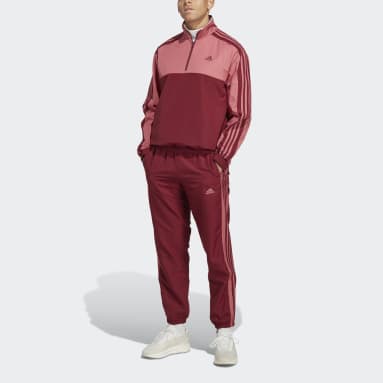1/4 Zip Woven Track Suit Bordowy