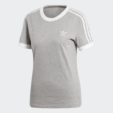 Remera 3 Tiras Gris Mujer Originals