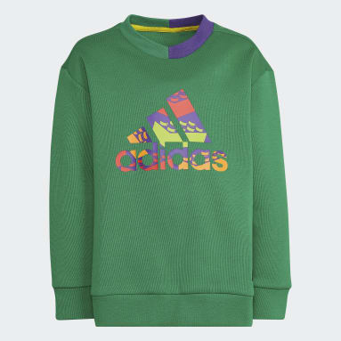 Kids Training Green adidas x Classic LEGO® Crew Sweatshirt and Pants Set