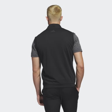 Men Golf Black Elevated 1/4-Zip Pullover Vest