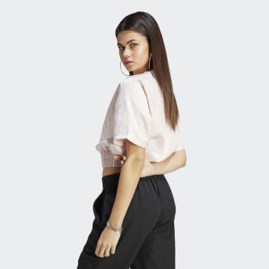 Women Originals Pink Satin Rib Waistband Loose Tee
