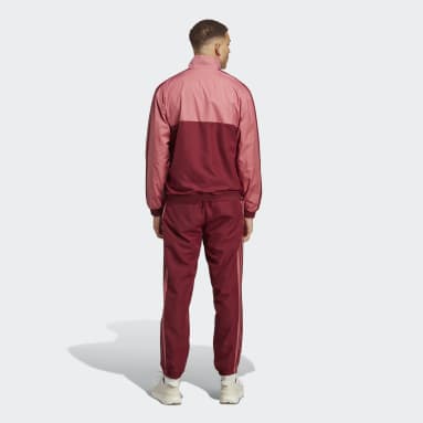 1/4 Zip Woven Track Suit Bordowy