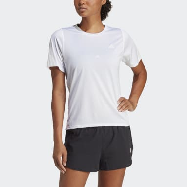 Kvinder Løb Hvid Run Icons 3-Stripes Low-Carbon Løbe-T-shirt