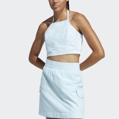 Top adicolor Classics Poplin Halter-Neck Blu Donna Originals