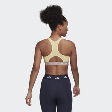 Top Deportivo Powerreact Training Techfit Soporte Medio Amarillo Mujer Training