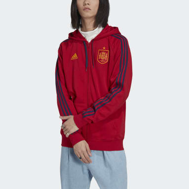 Veste à capuche entièrement zippée Espagne 3-Stripes Rouge Hommes Football