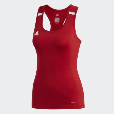 Women Football Red Team 19 Compression Tank Top