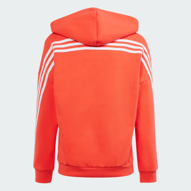 Future Icons 3-Stripes Full-Zip Hooded Track Top Czerwony