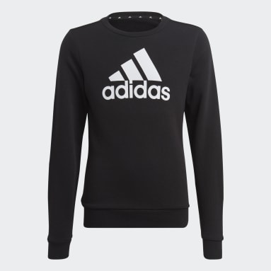 Girls Sportswear Black Essentials Big Logo Cotton Sweatshirt