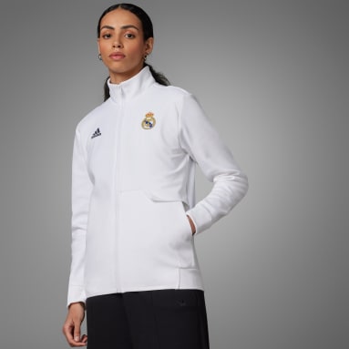 Women Football White Real Madrid Anthem Jacket