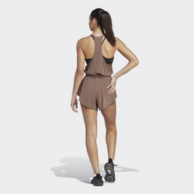 Women Training Brown Best of adidas Woven One-Piece With Inner Leggings