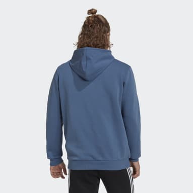 Männer Sportswear Essentials BrandLove Fleece Kapuzenjacke Blau