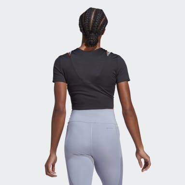 Remera Corta de Entrenamiento HIIT AEROREADY Negro Mujer Training