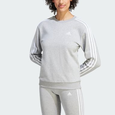 Women Sportswear Grey Essentials 3-Stripes Fleece Sweatshirt