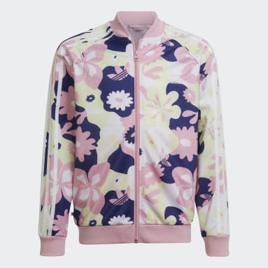 Allover Flower Print SST Track Top Bialy