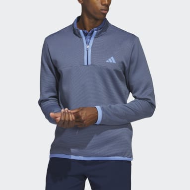 Men Golf Blue Microdot 1/4-Zip Golf Pullover