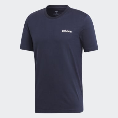 Mænd Sportswear Blå Essentials Plain T-shirt
