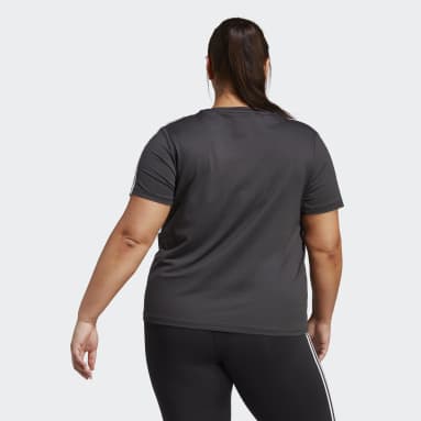 Women Gym & Training Black AEROREADY Train Essentials 3-Stripes Tee (Plus Size)