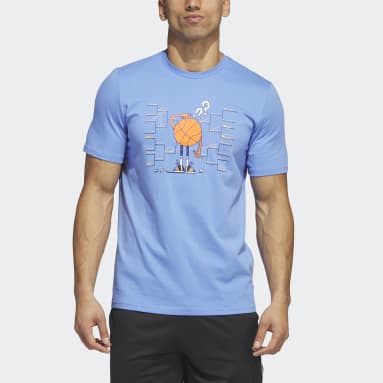 T-shirt de basketball graphique à manches courtes Lil Stripe Bracket Bleu Hommes Basketball