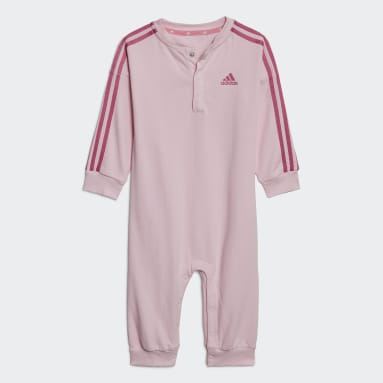 Kinderen Sportswear roze Essentials 3-Stripes Badstof Kruippakje (Gendervrij)
