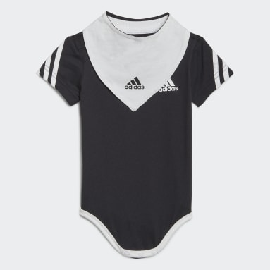 Děti Sportswear černá Overal s bryndáčkem 3-Stripes Onesie with Bib